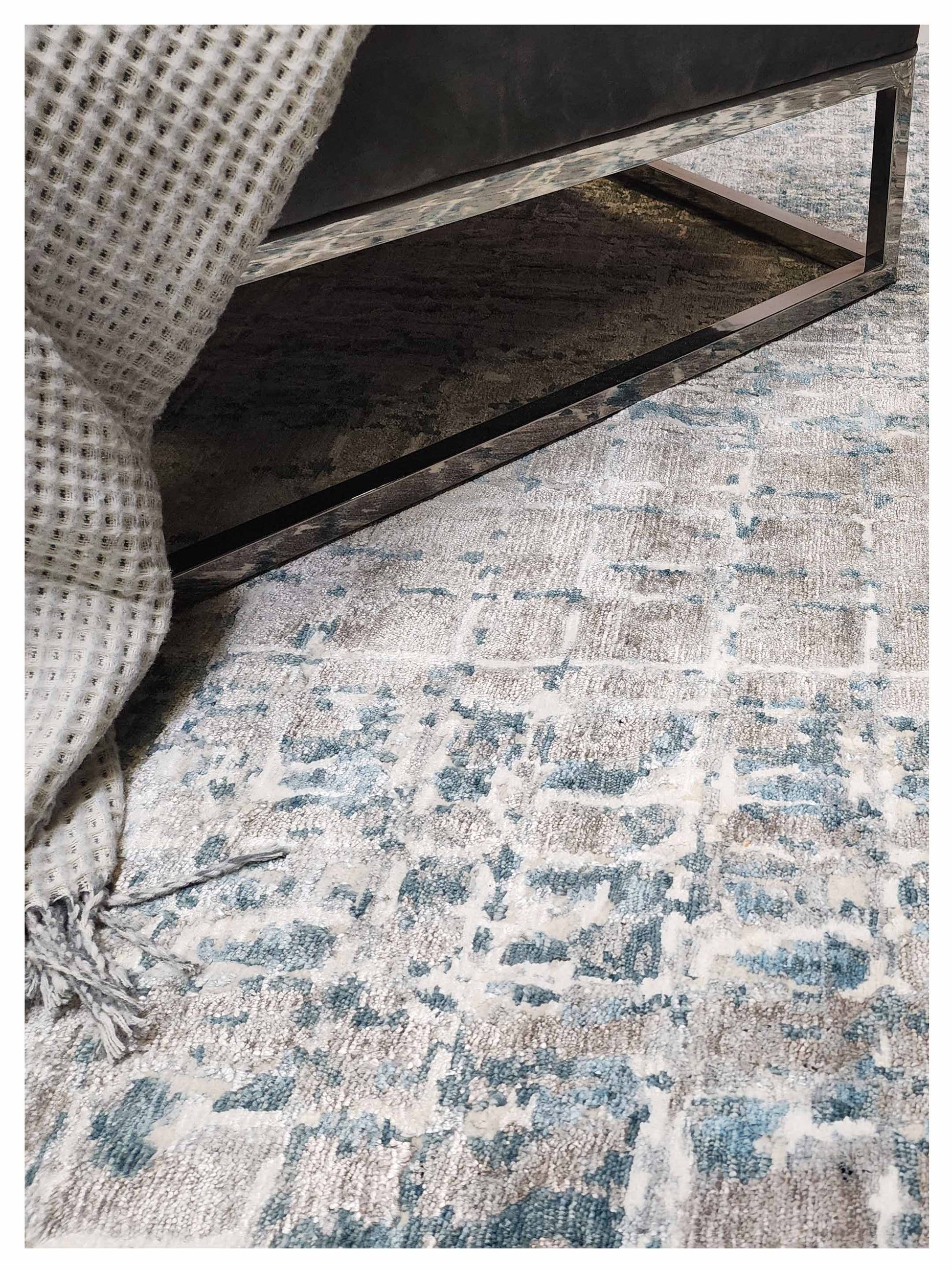 Artisan Mary Blue Granite Contemporary Knotted Rug - Rugs - Artisan - Atlanta Designer Rugs