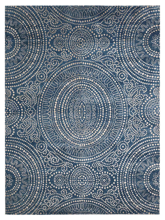 Artisan Mary MN-310 Blue Contemporary Knotted Rug