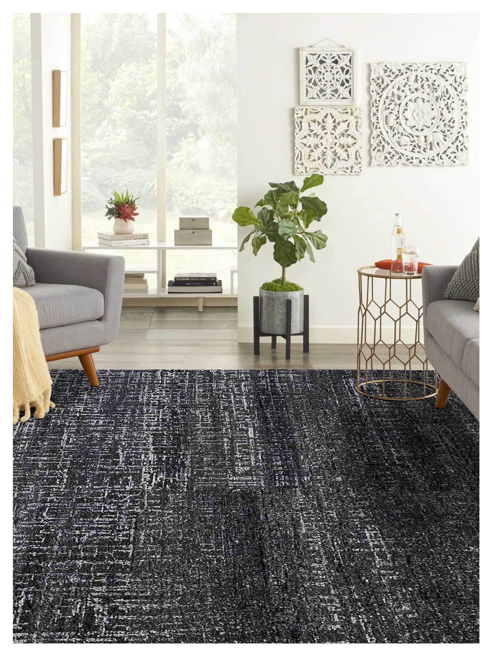 Artisan Mary Carbon Contemporary Knotted Rug - Rugs - Artisan - Atlanta Designer Rugs