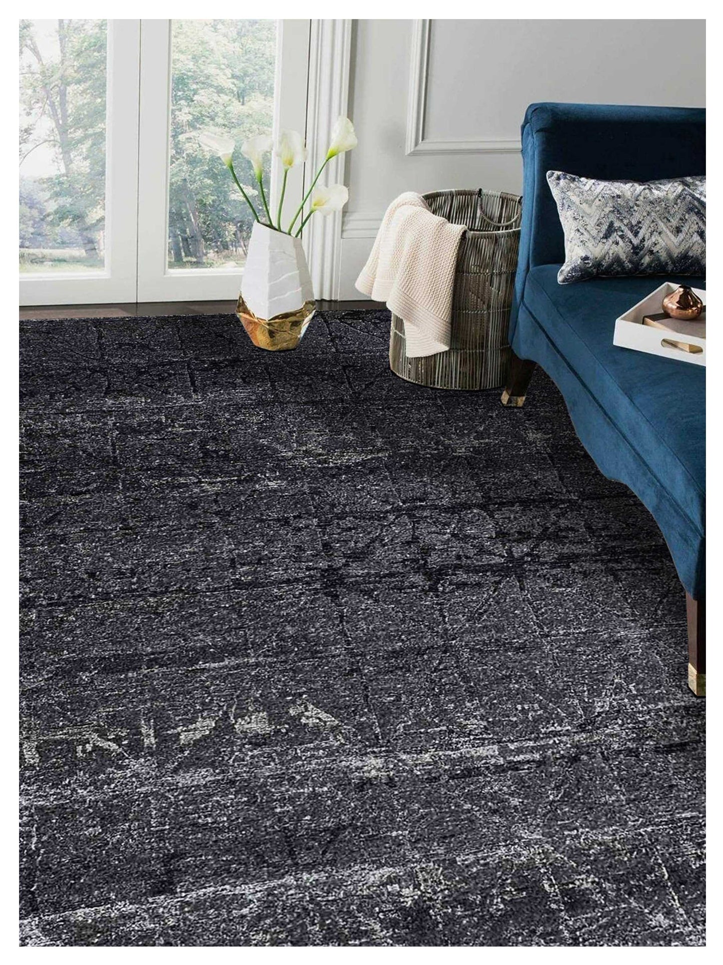 Artisan Mary Carbon Contemporary Knotted Rug - Rugs - Artisan - Atlanta Designer Rugs