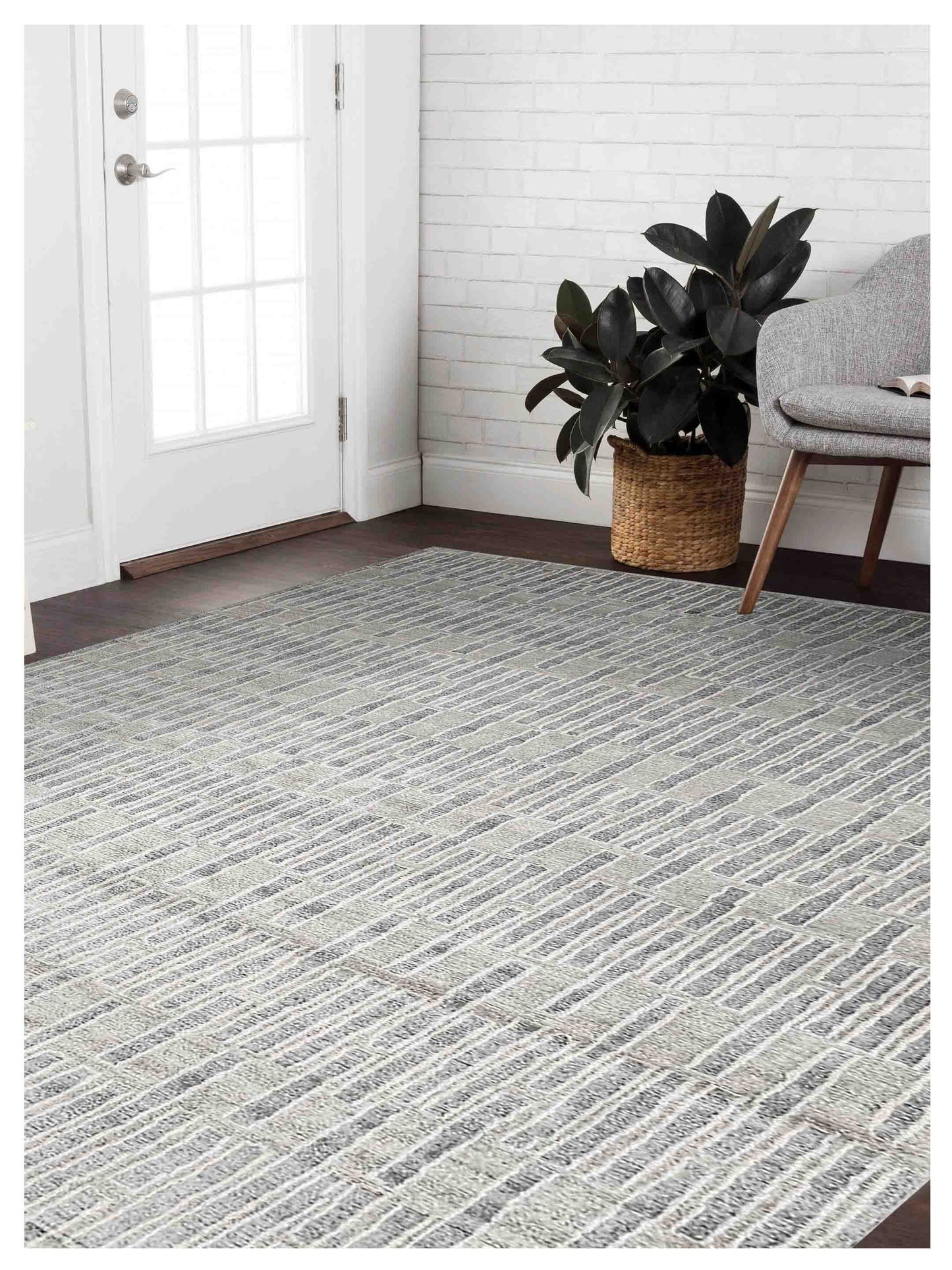 Artisan Mary  Sea Green  Contemporary Knotted Rug