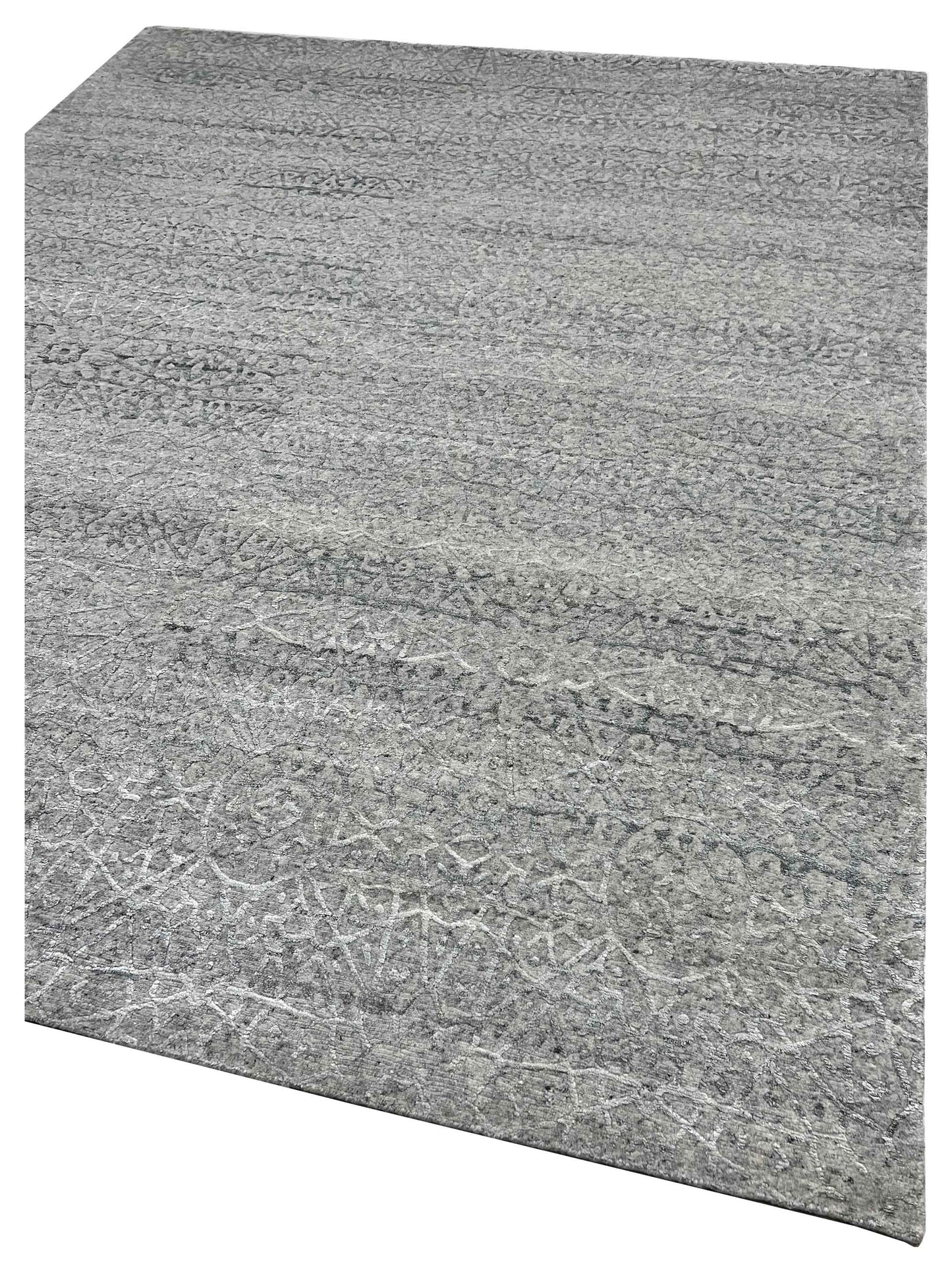 Artisan Mary  Pearl Grey Contemporary Knotted Rug