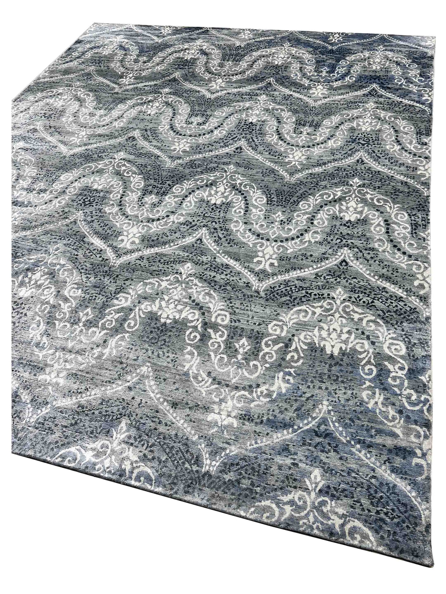 Artisan Mary  Blue  Contemporary Knotted Rug