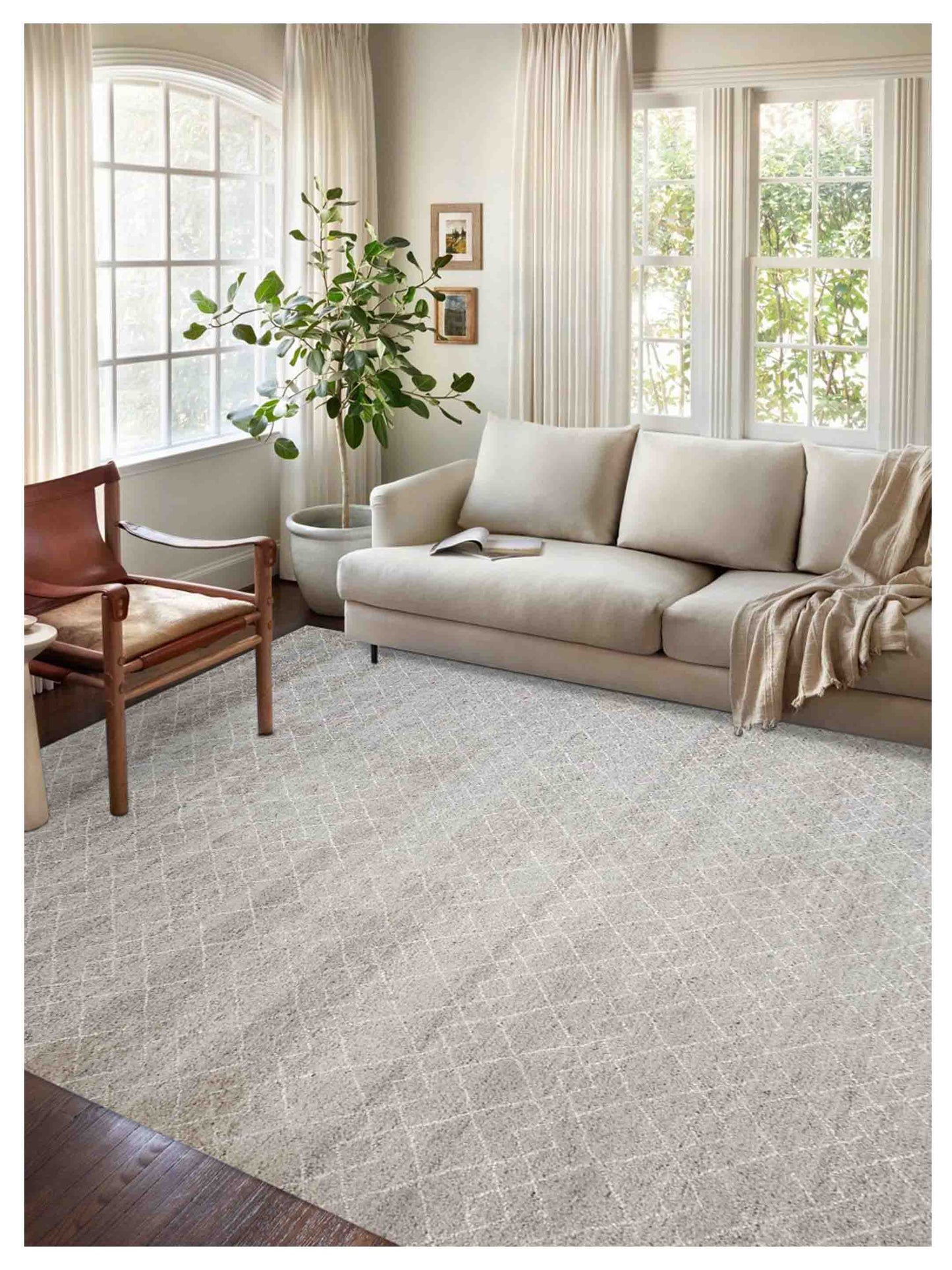 Artisan Marion  Ivory Taupe Transitional Knotted Rug