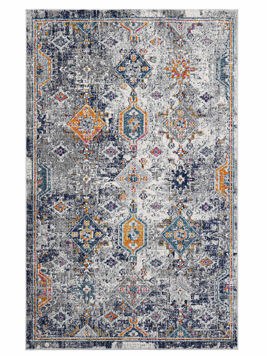 Limited Mortlake MOR - 252 BLUE ORANGE Transitional Machinemade Rug - Rugs - Limited - Atlanta Designer Rugs