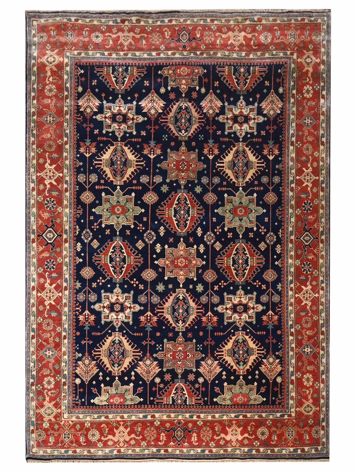 Artisan Helena Blue Rust Traditional Knotted Rug - Rugs - Artisan - Atlanta Designer Rugs