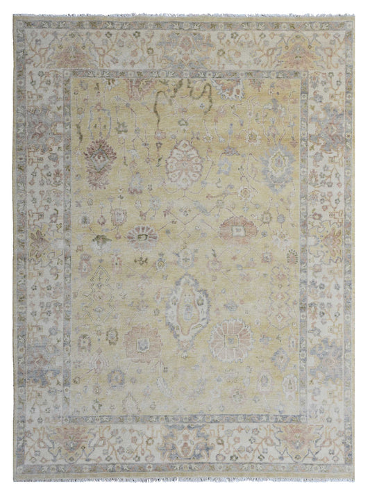 Artisan Priscilla Gold Ivory Traditional Knotted Rug - Rugs - Artisan - Atlanta Designer Rugs