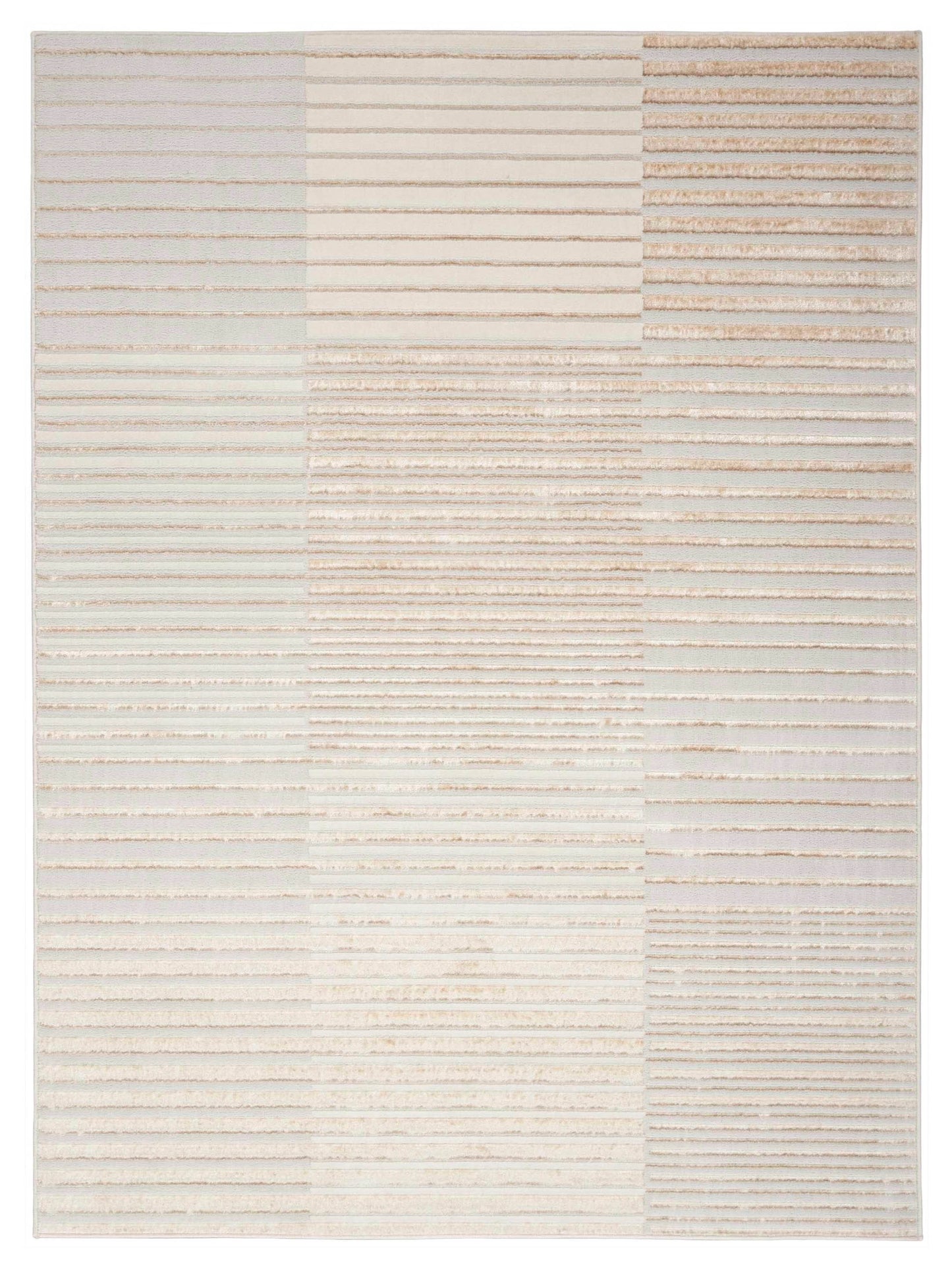 Inspire Me! Home Décor Brushstrokes BSK04 Beige Silver Contemporary Machinemade Rug