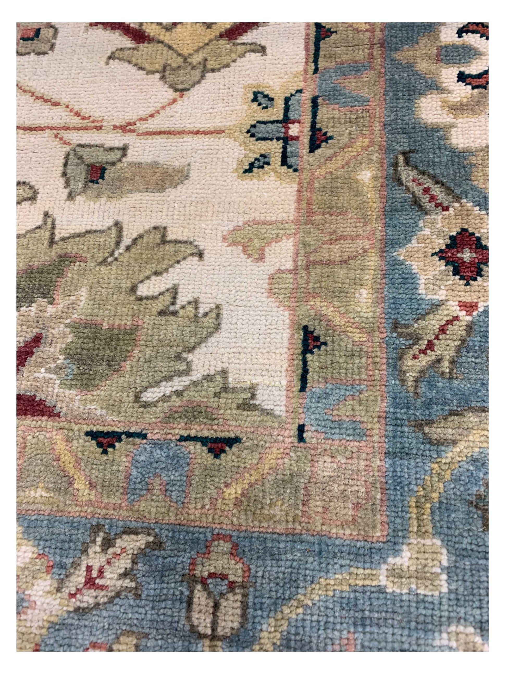 Artisan Cameron Ivory Lt.Blue Traditional Knotted Rug - Rugs - Artisan - Atlanta Designer Rugs