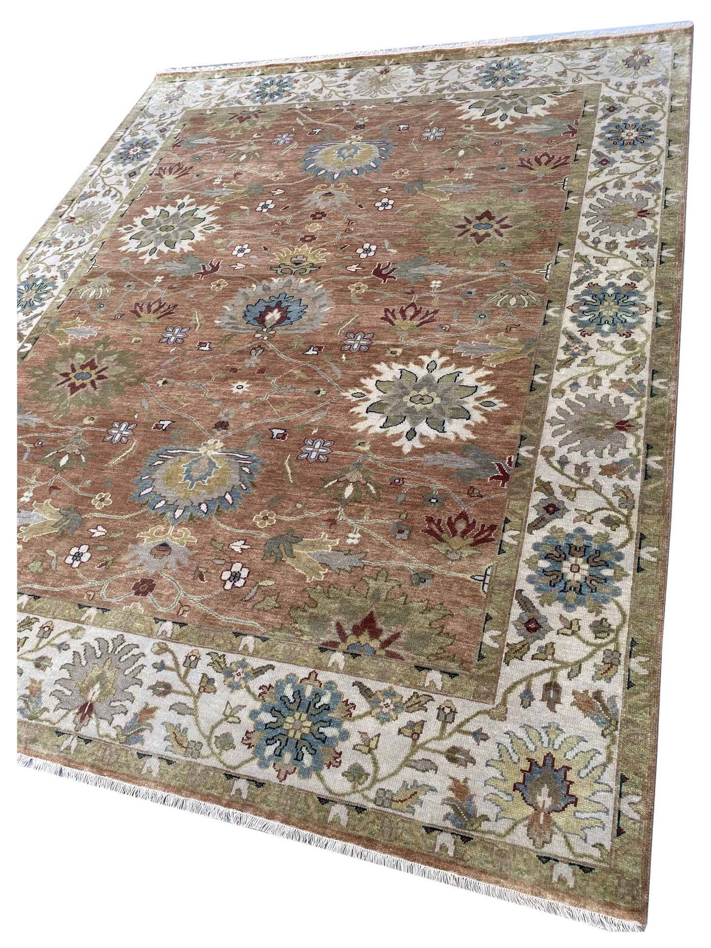 Artisan Cameron  Rust Ivory Traditional Knotted Rug