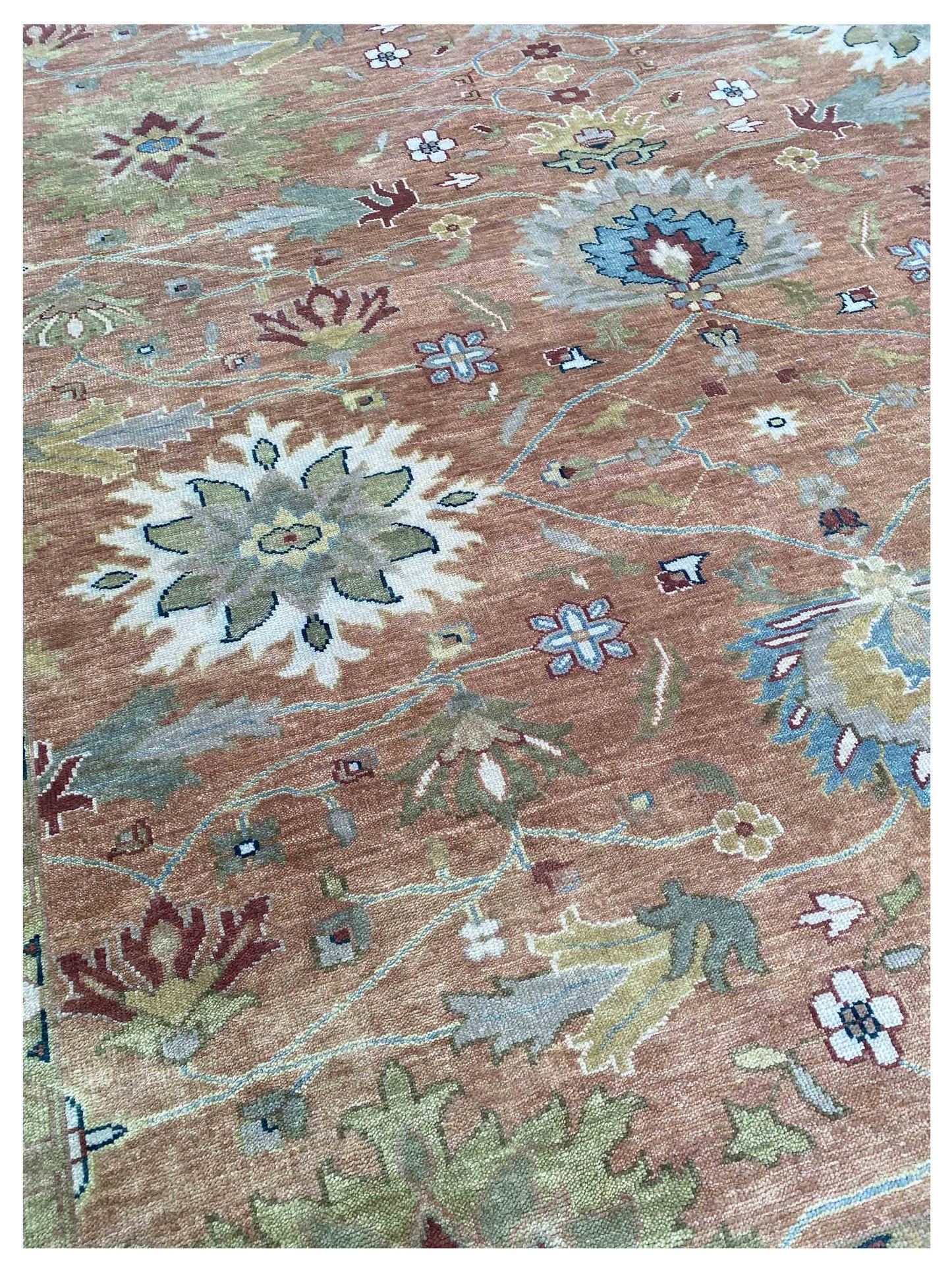 Artisan Cameron  Rust Ivory Traditional Knotted Rug