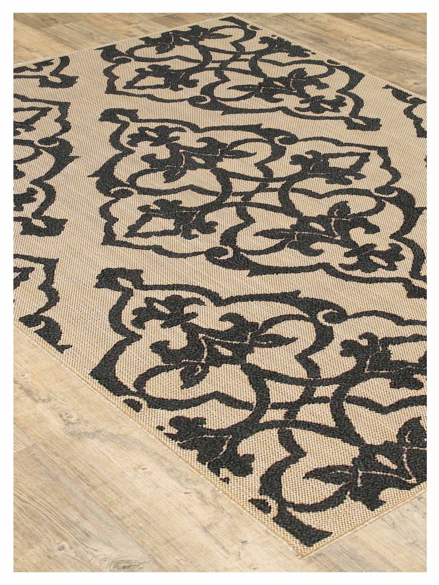 Oriental Weavers CAYMAN 001B9 Sand Charcoal Outdoor Machinemade Rug