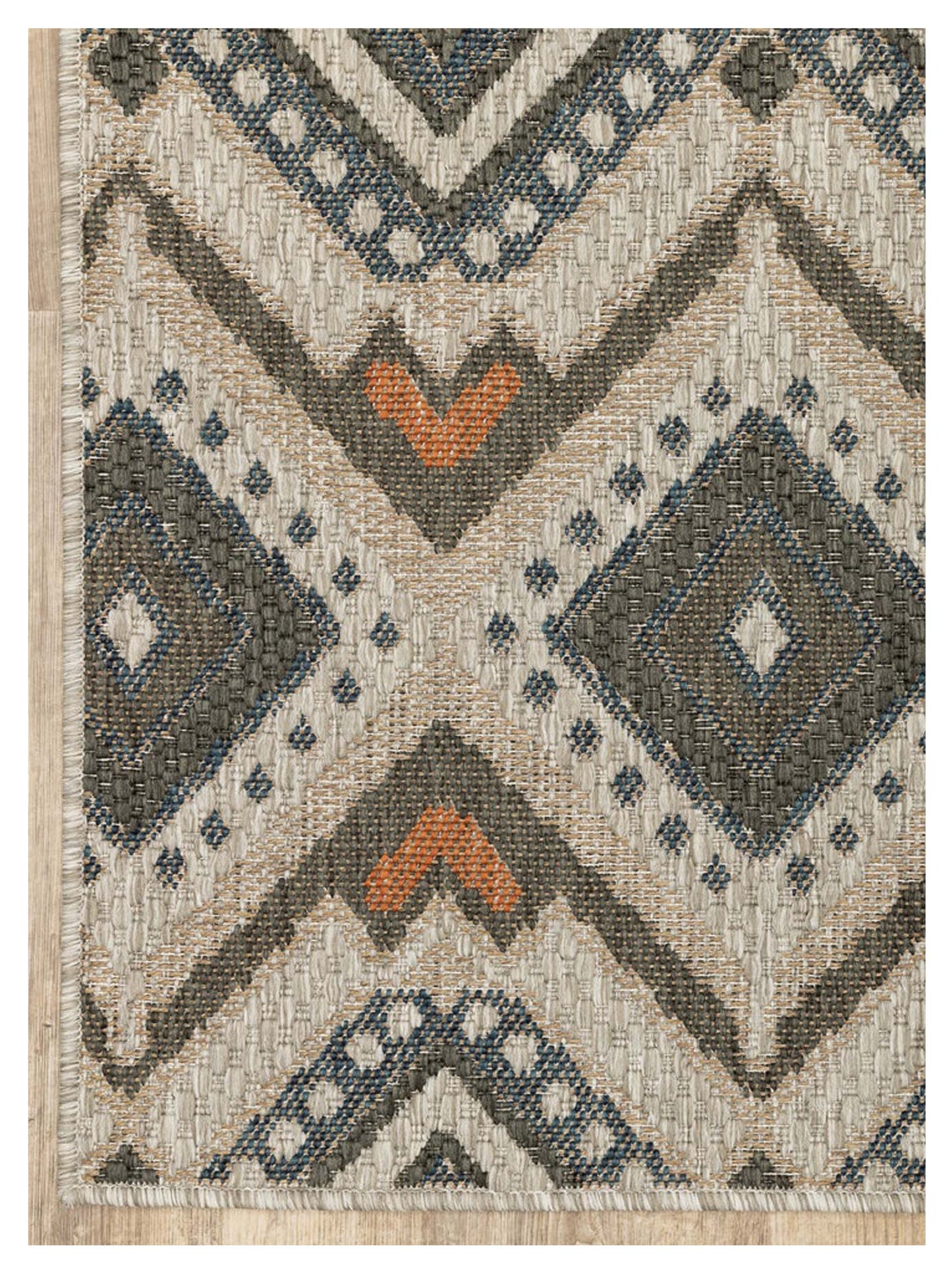 Oriental Weavers LATITUDE 002X3 Grey Orange Outdoor Machinemade Rug