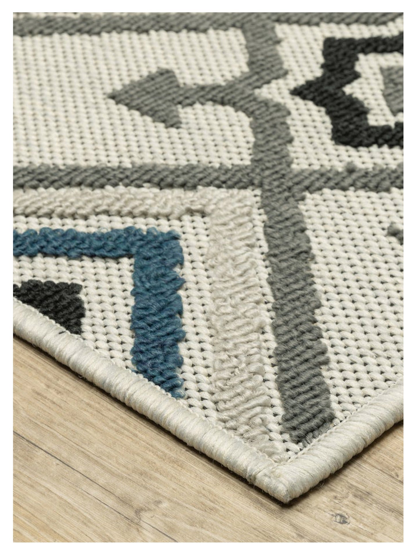 Oriental Weavers TORREY 004Y1 Beige Blue Outdoor Machinemade Rug