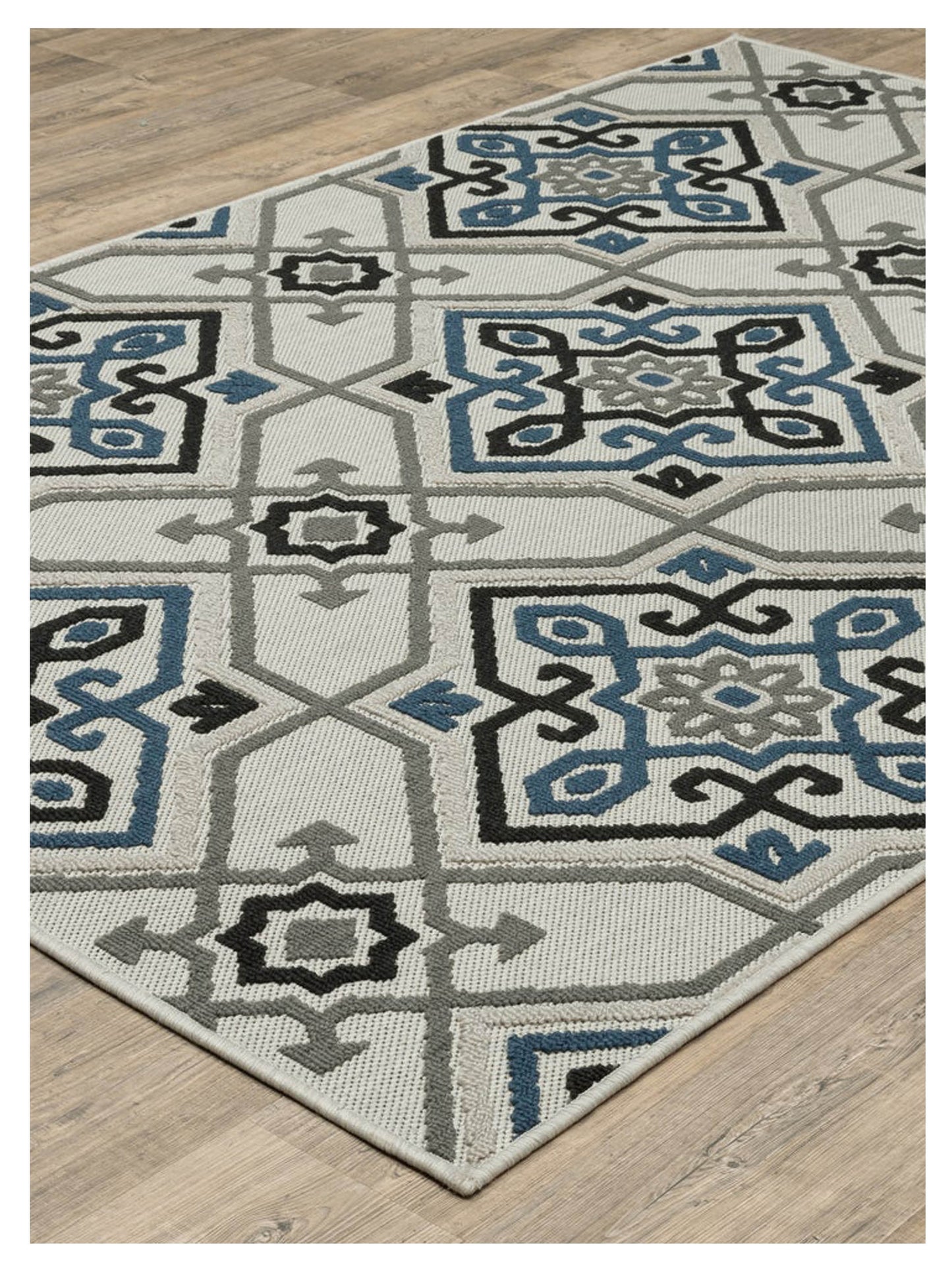 Oriental Weavers TORREY 004Y1 Beige Blue Outdoor Machinemade Rug