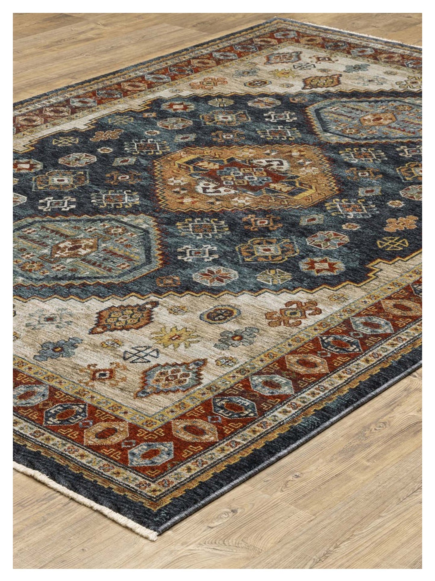 Oriental Weavers ABERDEEN 005W1 Blue Multi Traditional Machinemade Rug