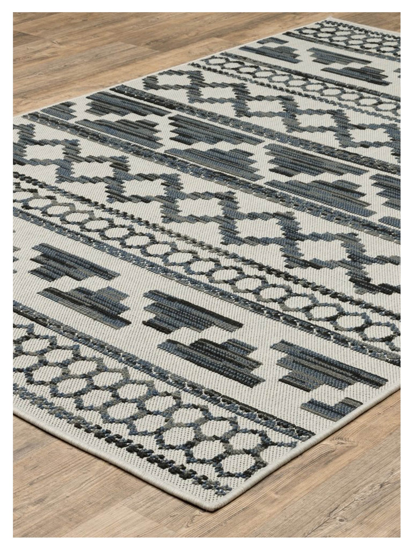 Oriental Weavers TORREY 005Y1 Beige Blue Outdoor Machinemade Rug