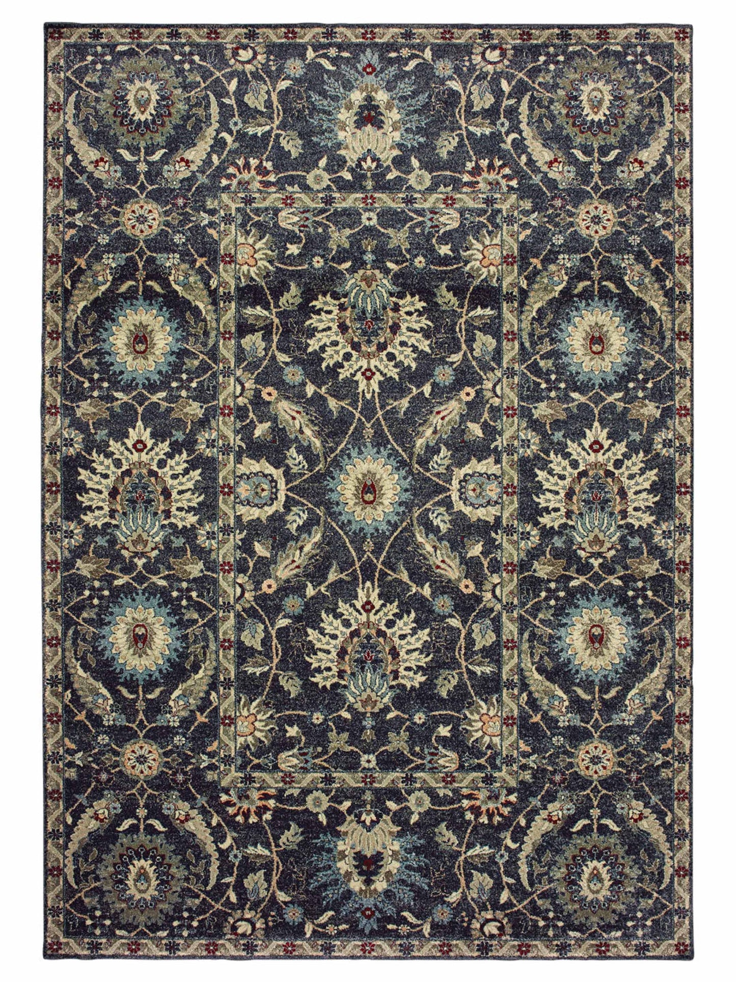 Oriental Weavers RALEIGH 022K5 Navy Traditional Machinemade Rug