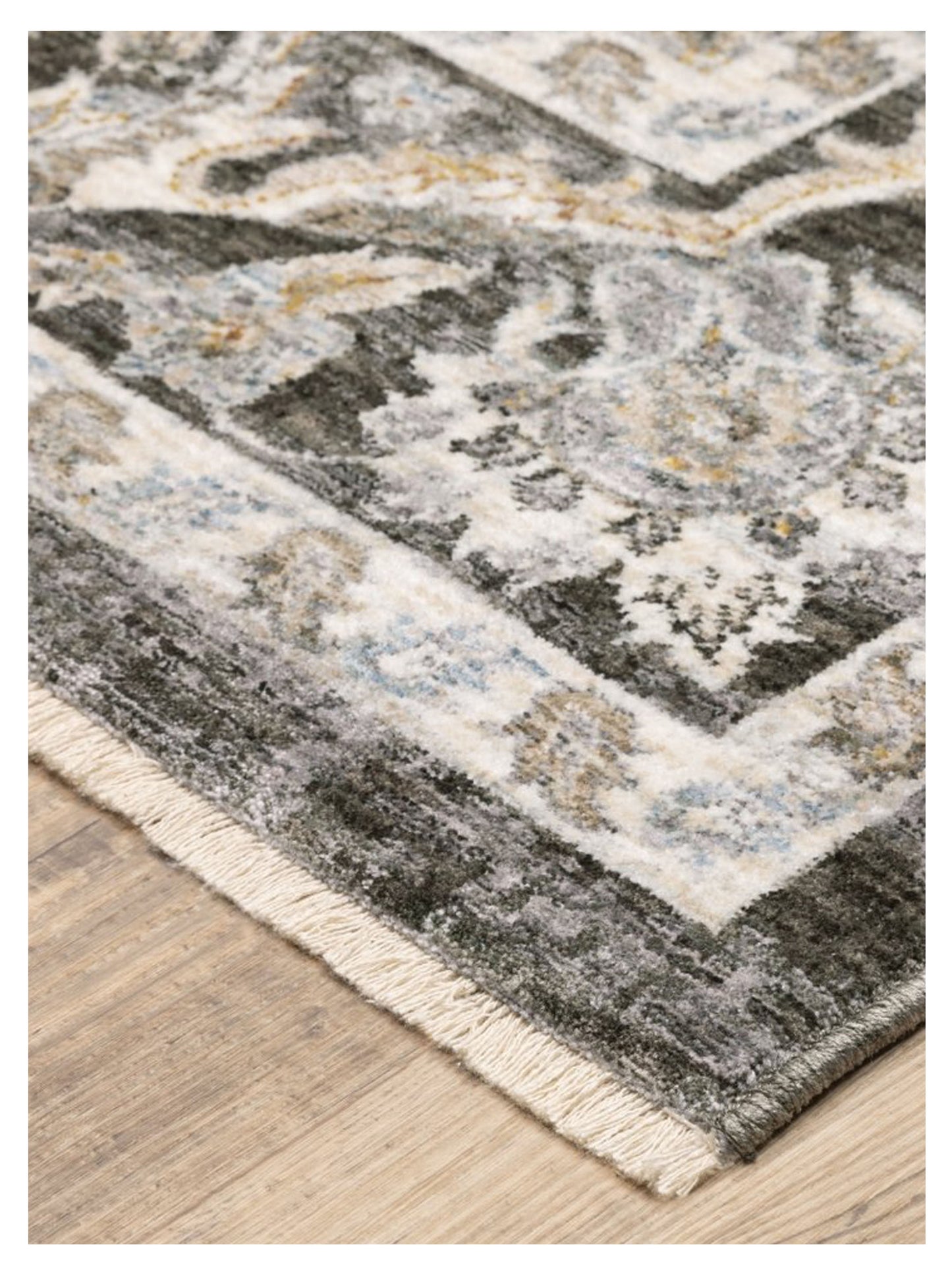 Oriental Weavers Maharaja 070N1 Charcoal Ivory Traditional Machinemade Rug