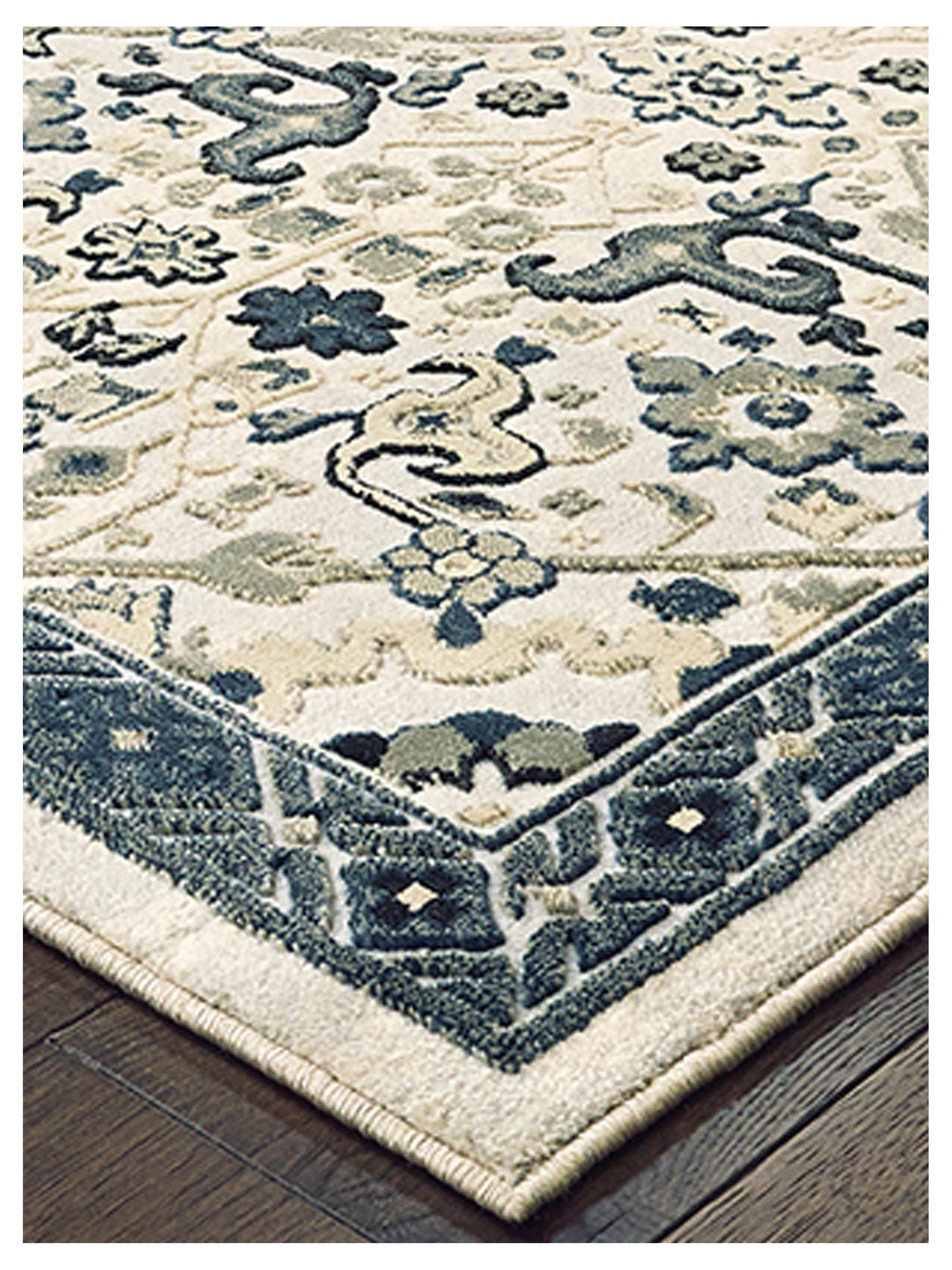 Oriental Weavers BOWEN 073J2 Ivory Navy Casual Machinemade Rug