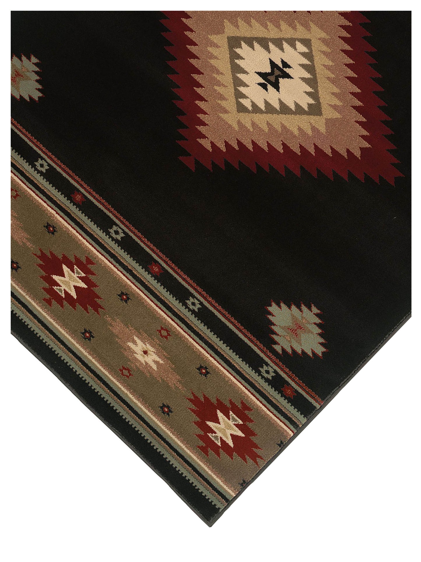 Oriental Weavers Hudson 087G1 Black Green Casual Loom Rug