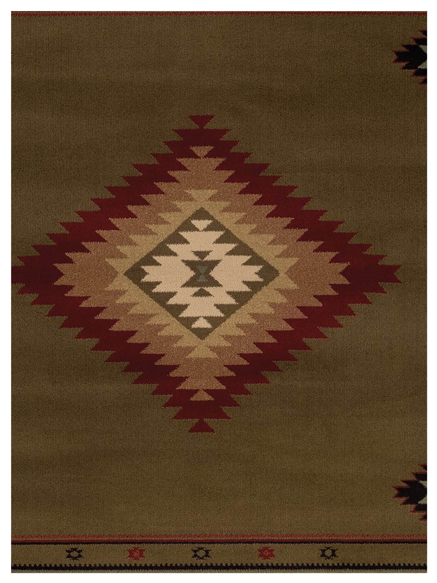 Oriental Weavers Hudson 087J1 Green Red Casual Loom Rug