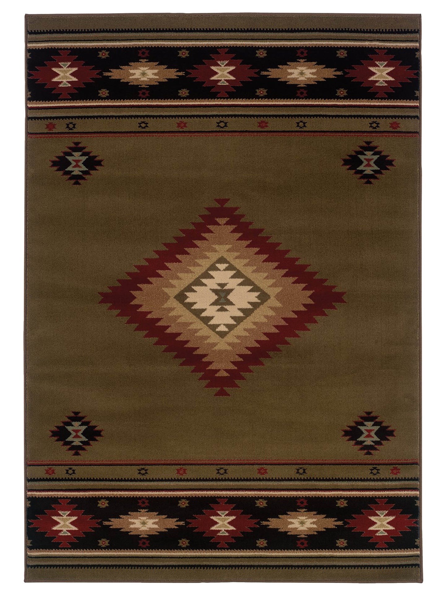 Oriental Weavers Hudson 087J1 Green Casual Loom Rug