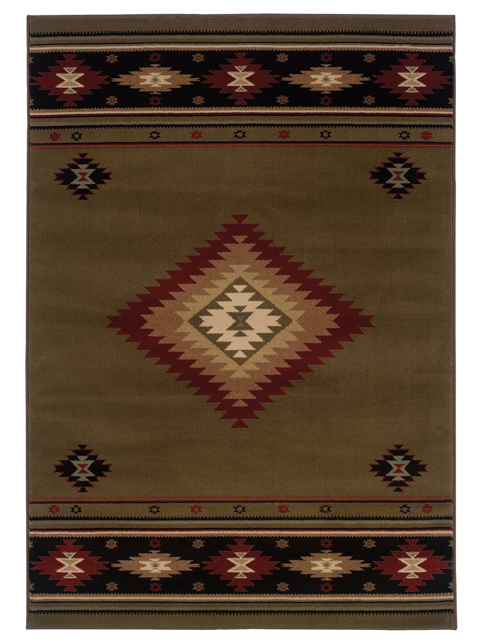 Oriental Weavers Hudson 087J1 Green Casual Loom Rug