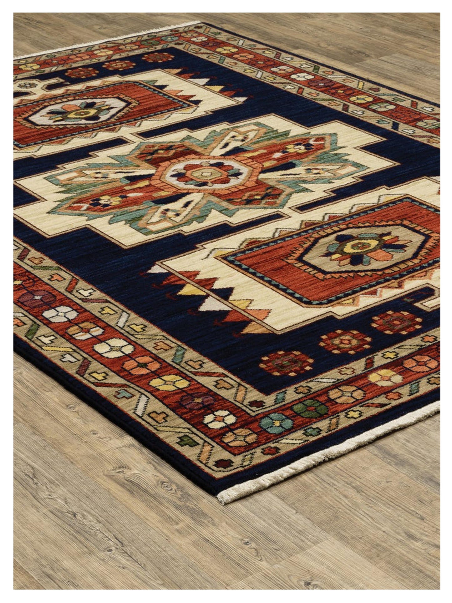 Oriental Weavers LILIHAN 090B6 Blue Red Traditional Machinemade Rug