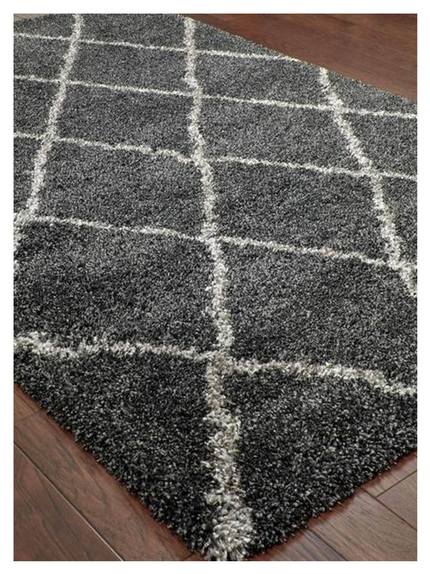 Oriental Weavers Henderson 090K1 Charcoal Grey Shag Machinemade Rug