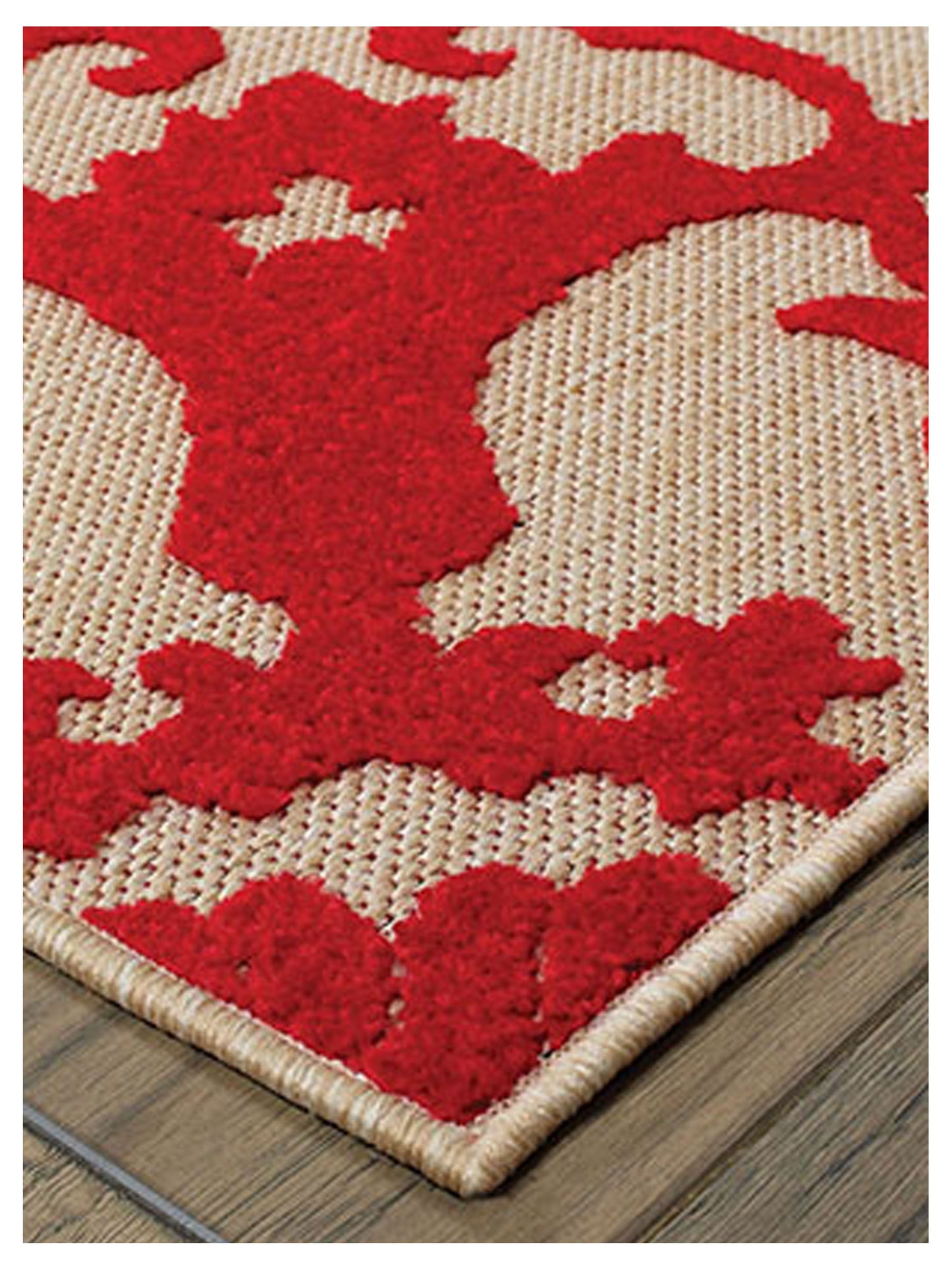 Oriental Weavers CAYMAN 097R9 Sand Red Outdoor Machinemade Rug