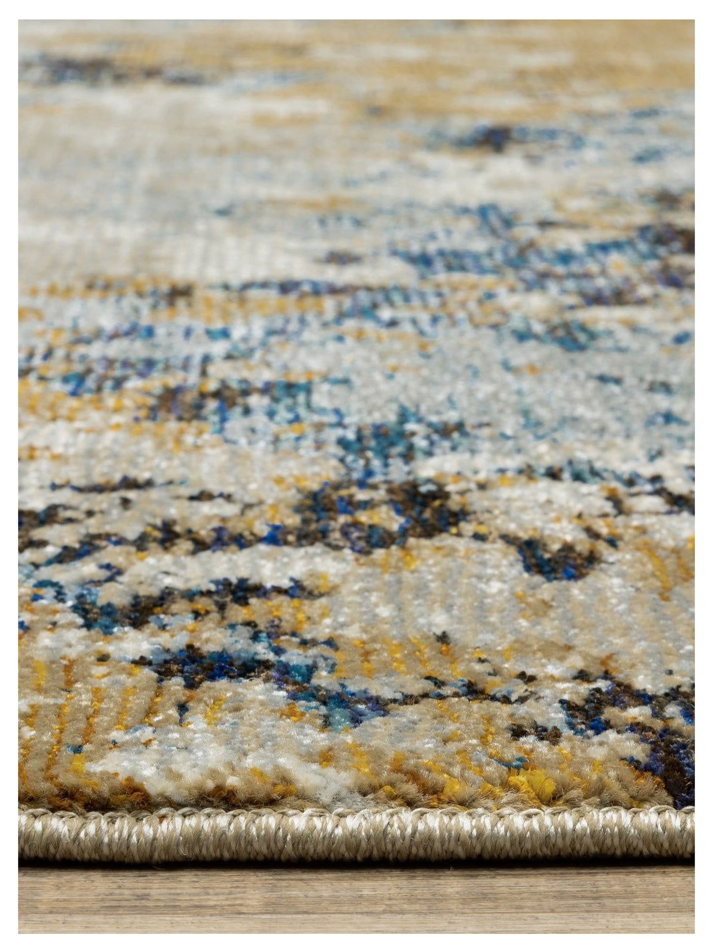 Oriental Weavers EVOLUTION 0980A Blue Gold Contemporary Machinemade Rug