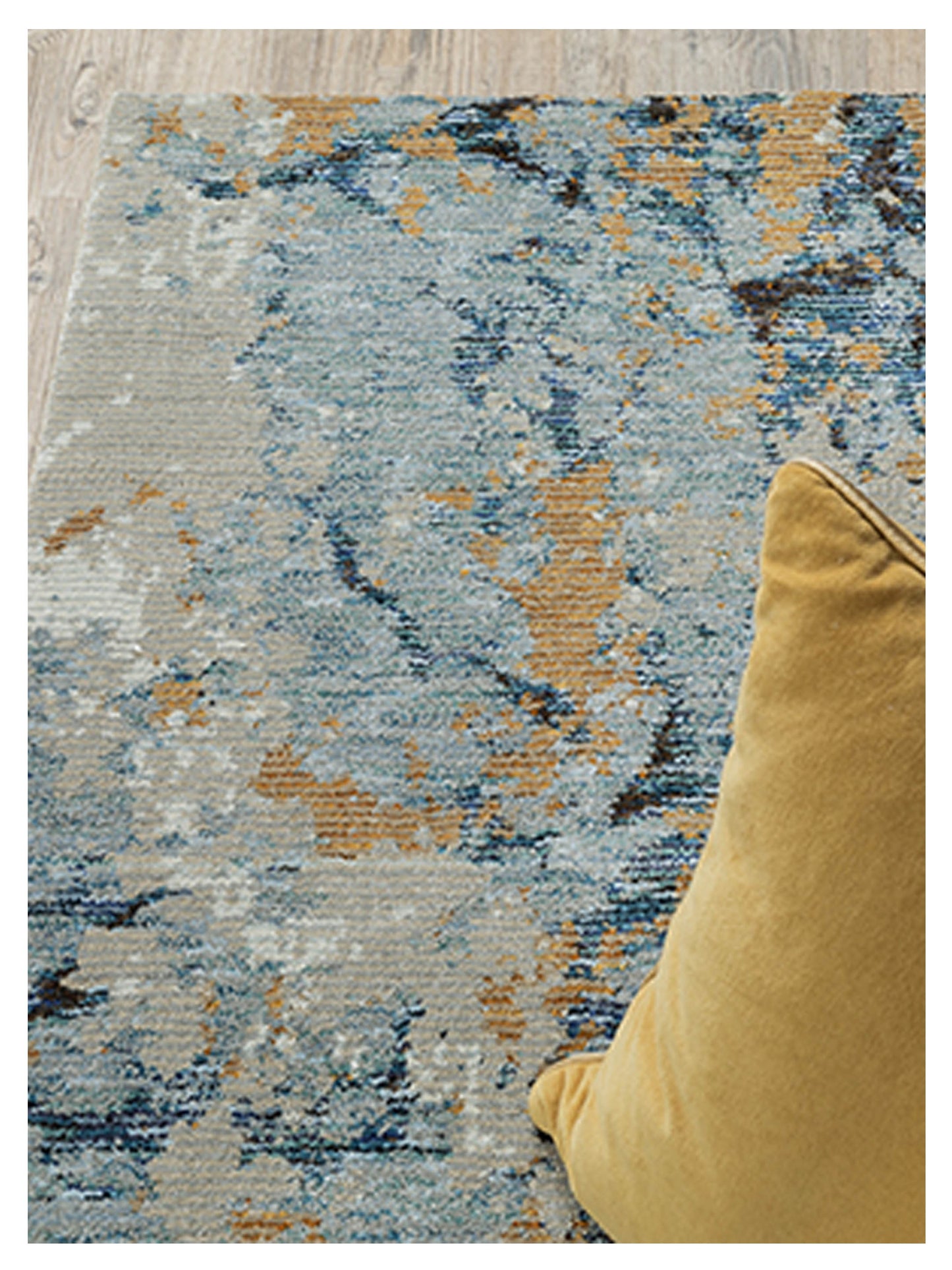 Oriental Weavers EVOLUTION 0980A Blue Gold Contemporary Machinemade Rug