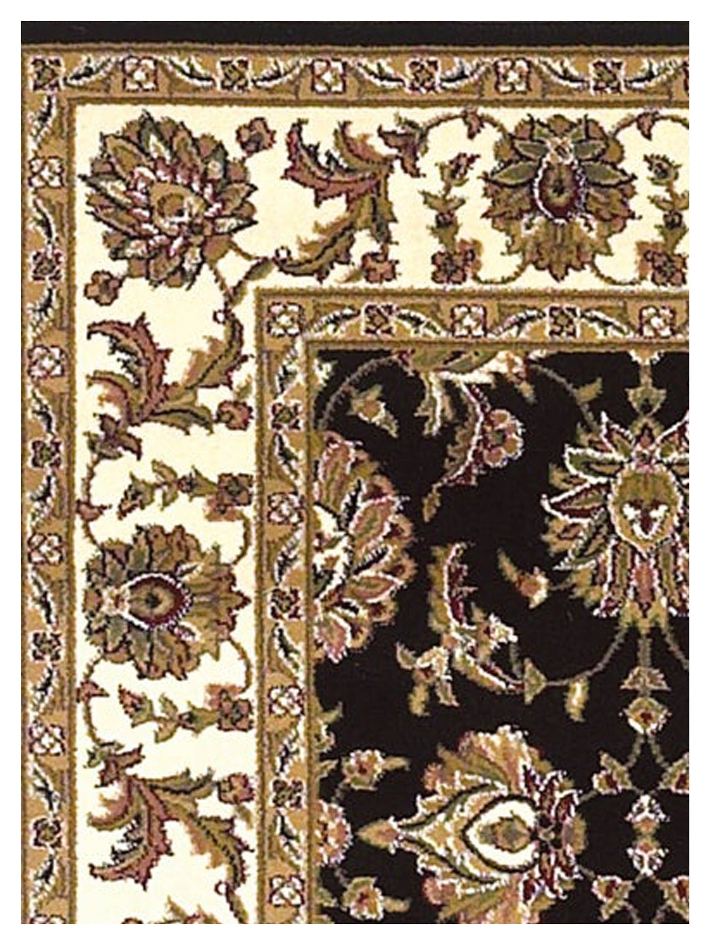 Oriental Weavers KASHAN 108B1 Black Ivory Traditional Machinemade Rug