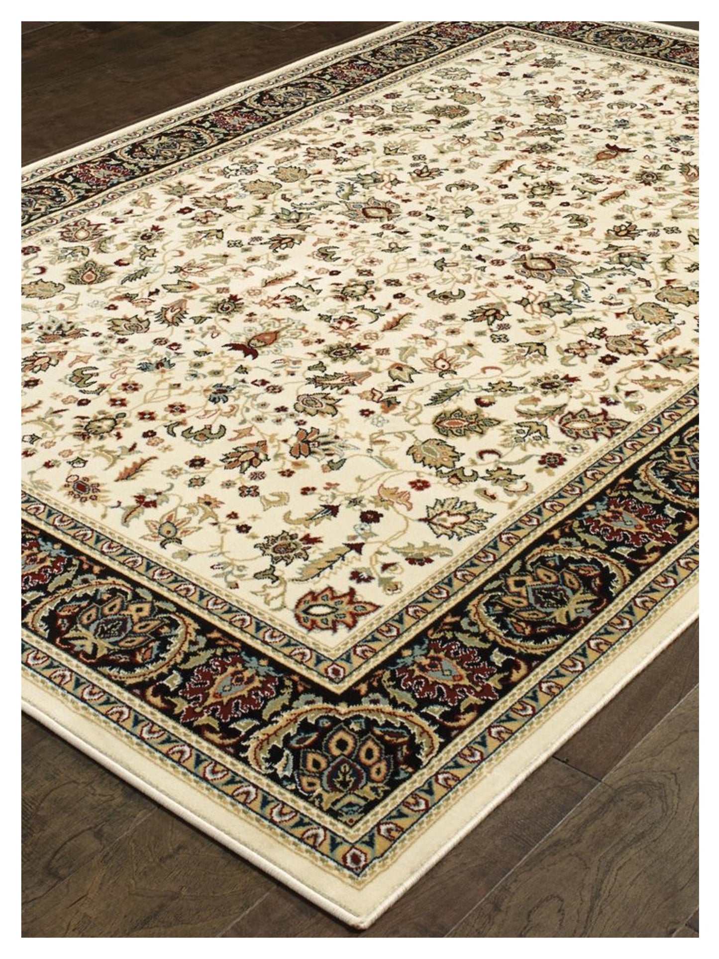 Oriental Weavers KASHAN 108X1 Ivory Black Traditional Machinemade Rug