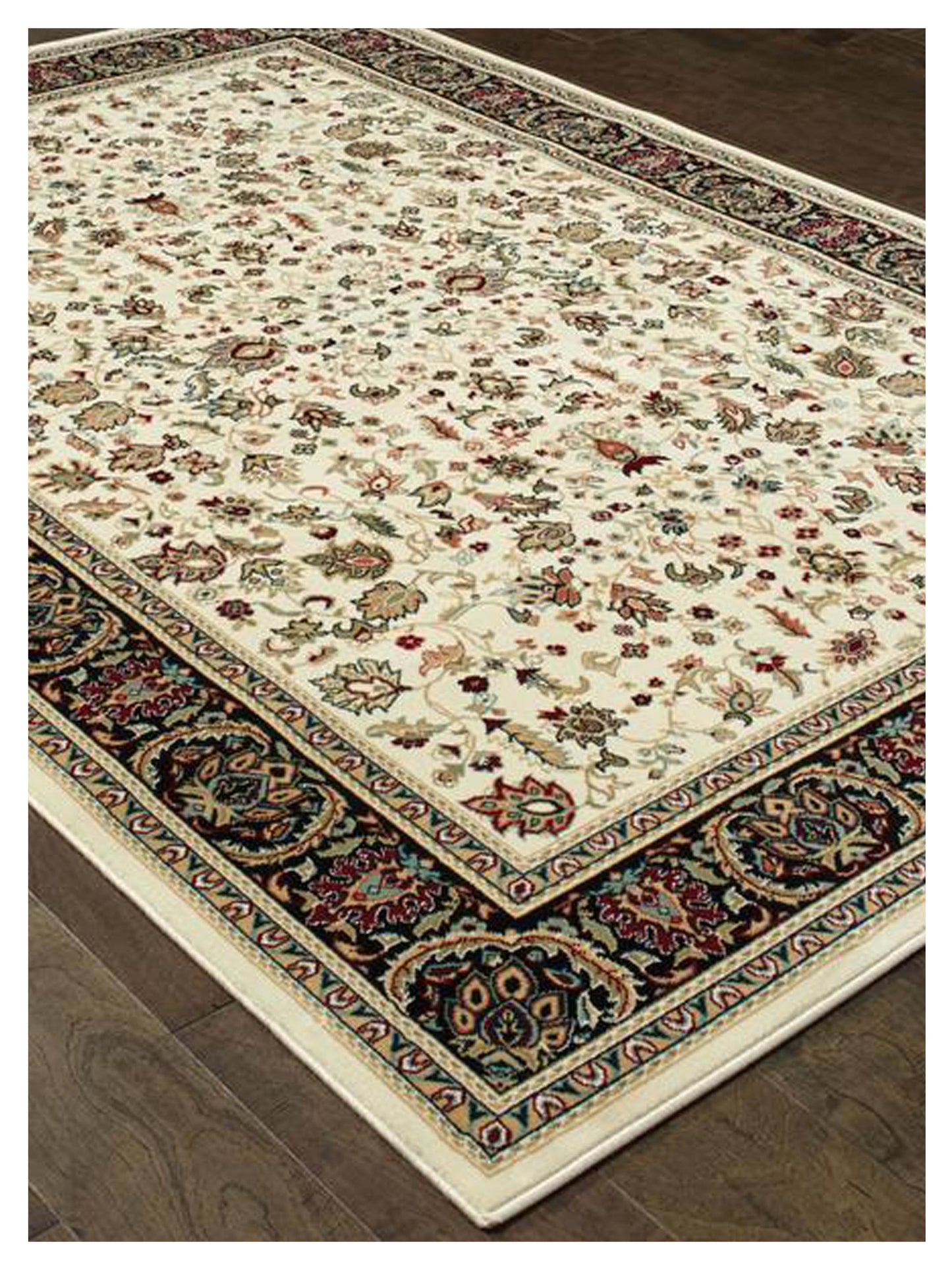 Oriental Weavers KASHAN 108X1 Ivory Black Traditional Machinemade Rug