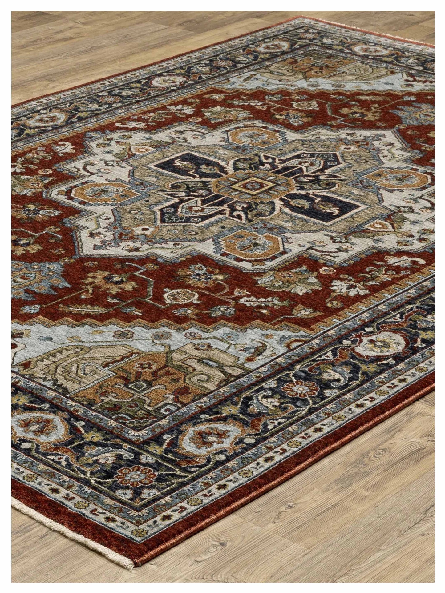 Oriental Weavers ABERDEEN 1144R Red Blue Traditional Machinemade Rug