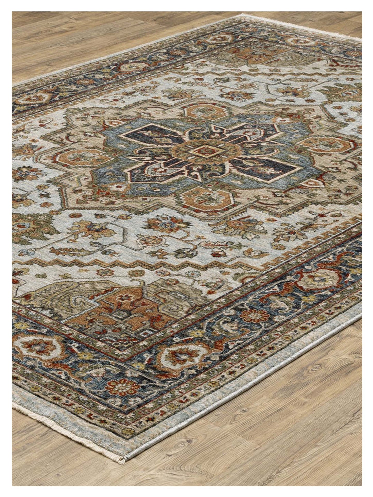 Oriental Weavers ABERDEEN 1144W Ivory Blue Traditional Machinemade Rug