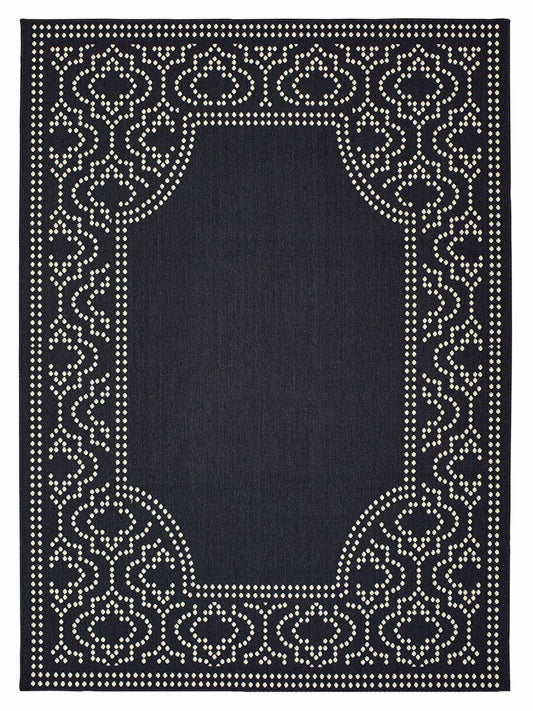 Oriental Weavers MARINA 1247K Black Outdoor Machinemade Rug