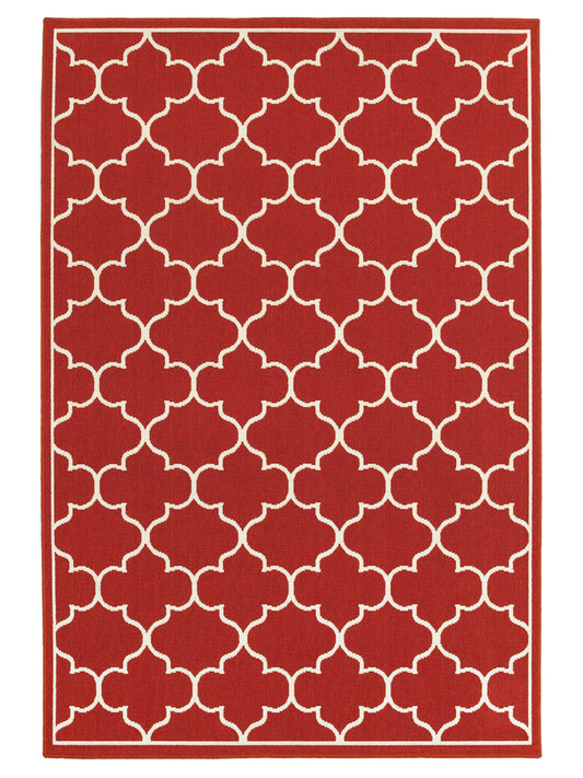 Oriental Weavers MERIDIAN 1295R Red Outdoor Machinemade Rug