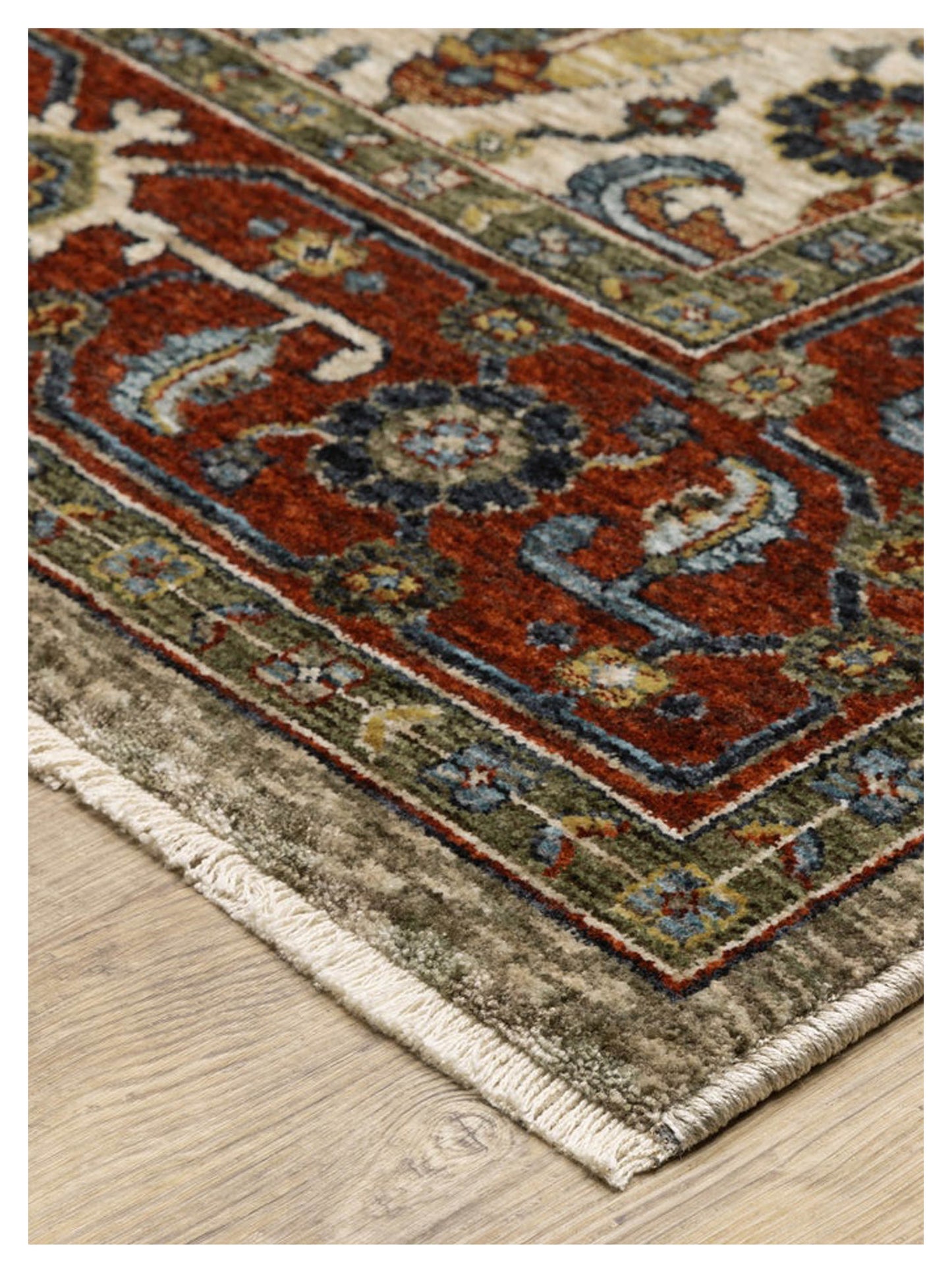 Oriental Weavers ABERDEEN 144D1 Ivory Red Traditional Machinemade Rug