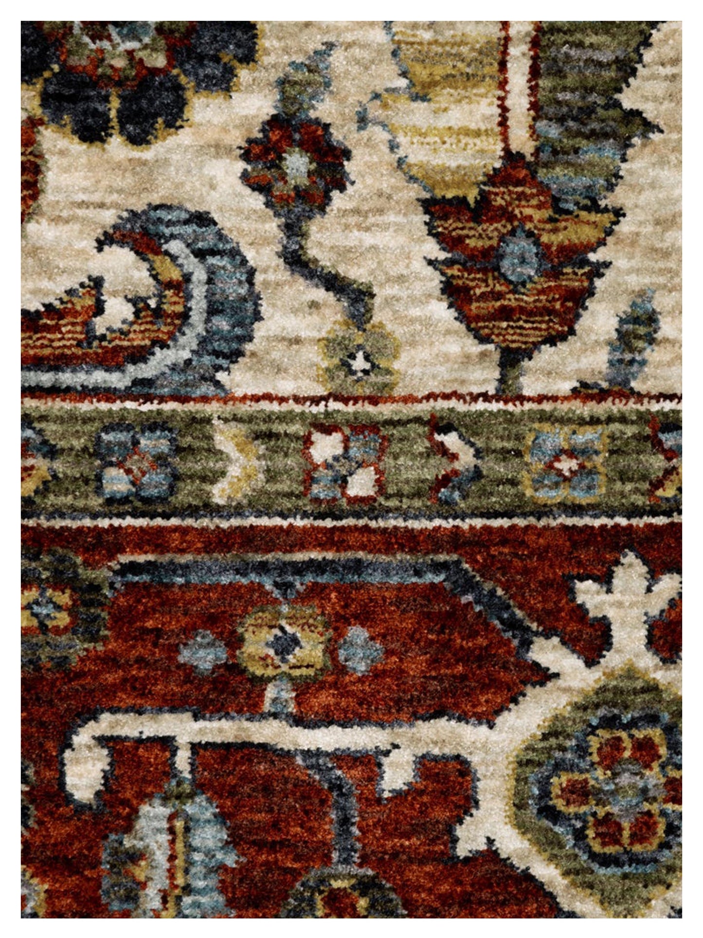 Oriental Weavers ABERDEEN 144D1 Ivory Red Traditional Machinemade Rug