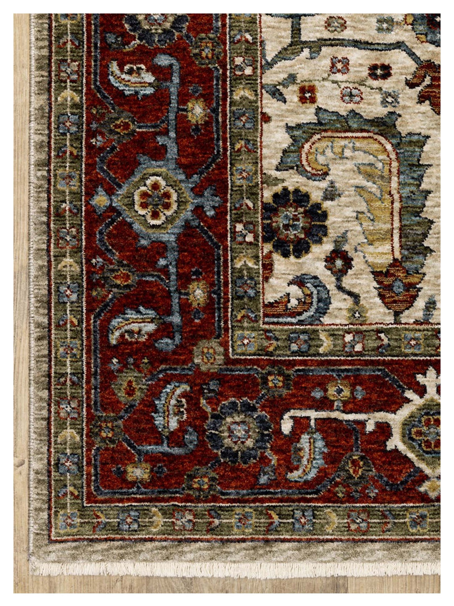 Oriental Weavers ABERDEEN 144D1 Ivory Red Traditional Machinemade Rug