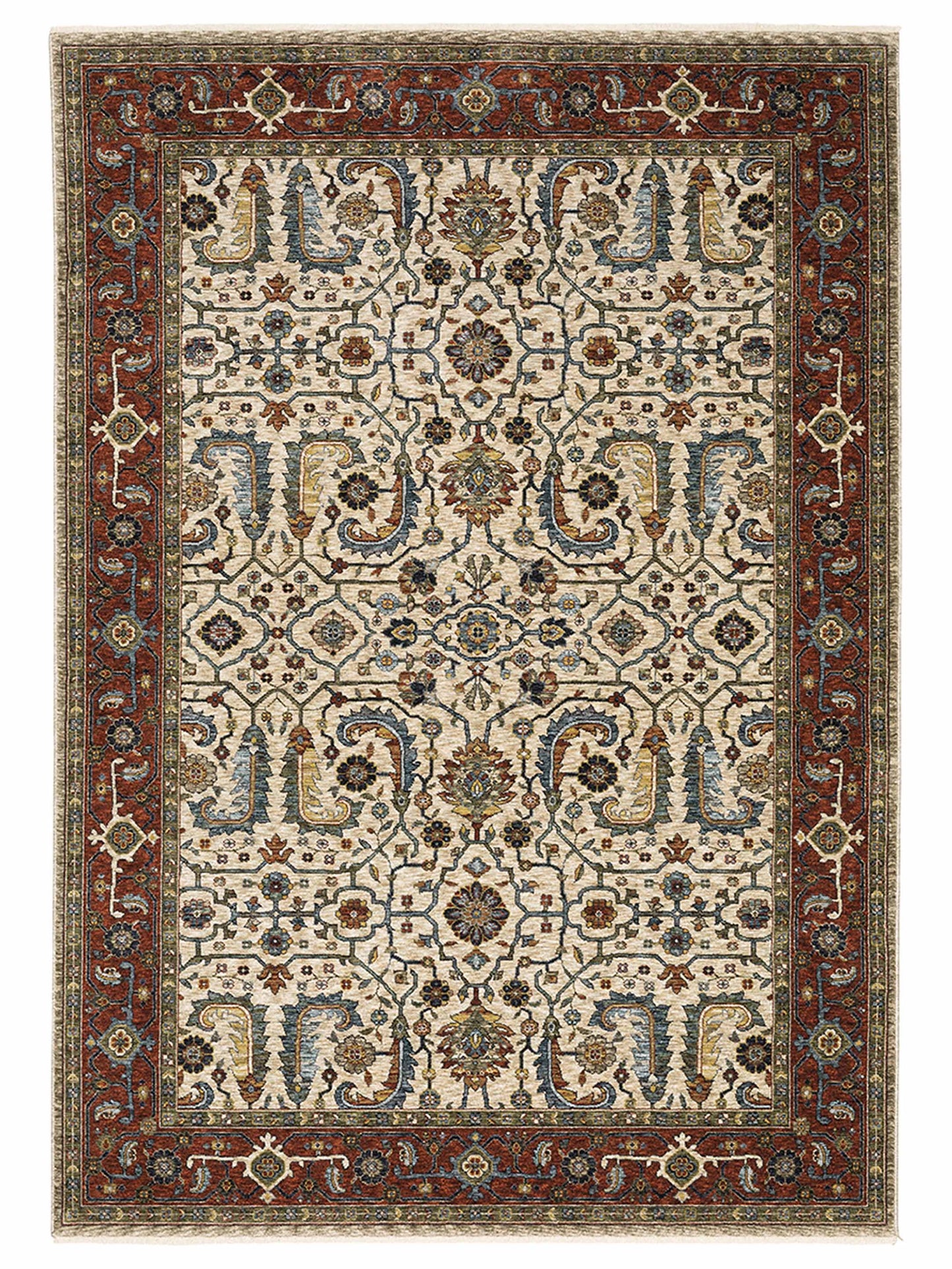 Oriental Weavers ABERDEEN 144D1 Ivory Traditional Machinemade Rug