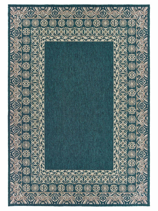 Oriental Weavers LATITUDE 1503B Blue Outdoor Machinemade Rug