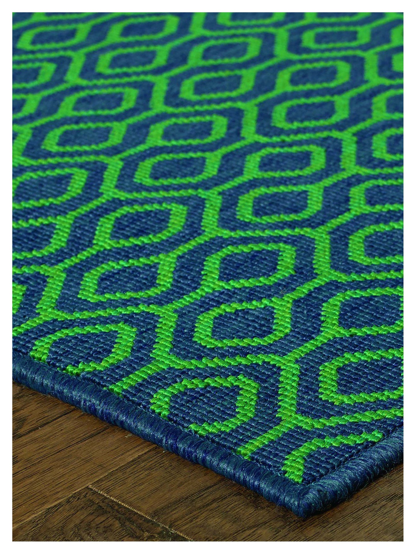 Oriental Weavers MERIDIAN 1634Q Navy Green Outdoor Machinemade Rug