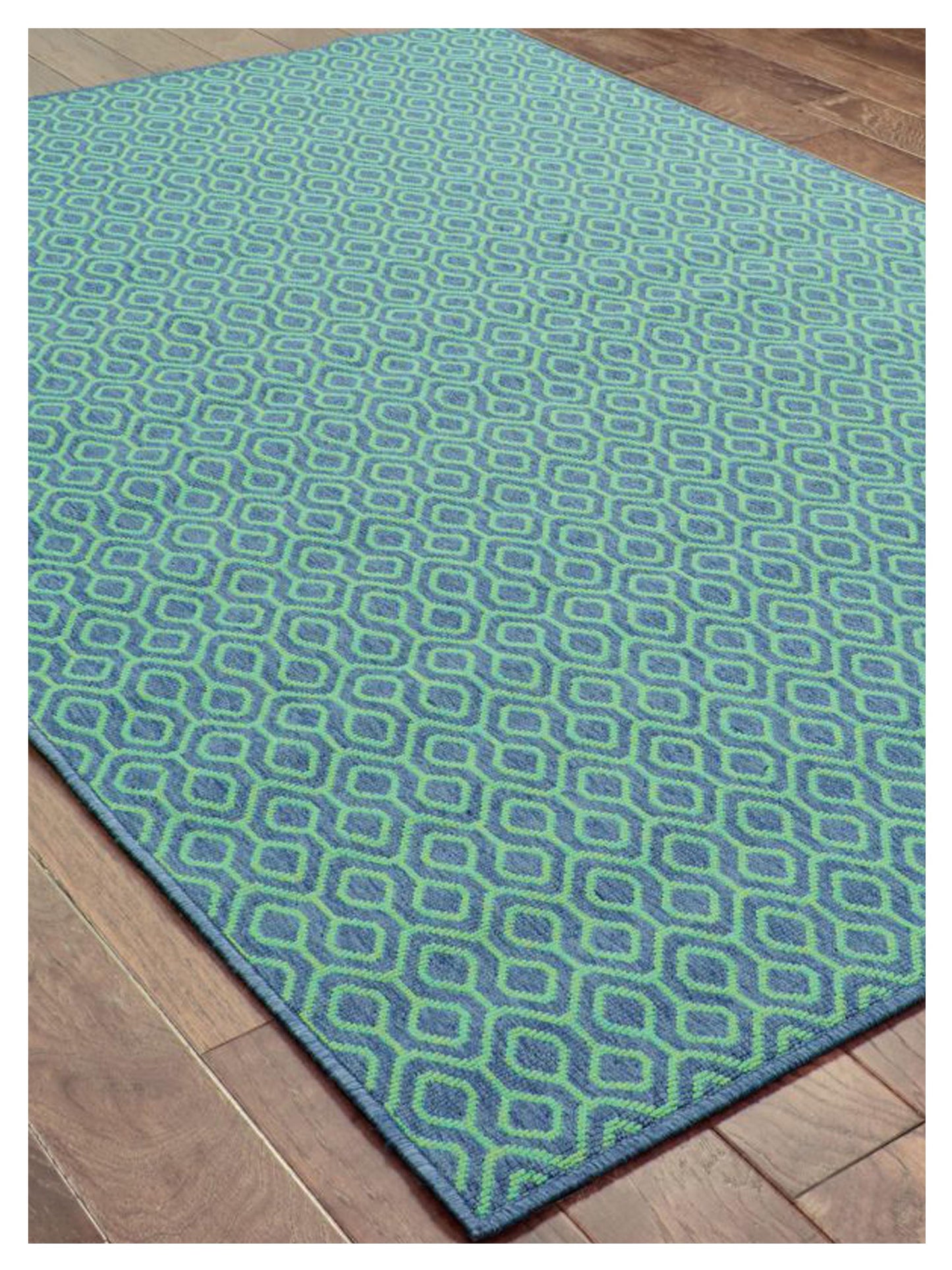 Oriental Weavers MERIDIAN 1634Q Navy Green Outdoor Machinemade Rug