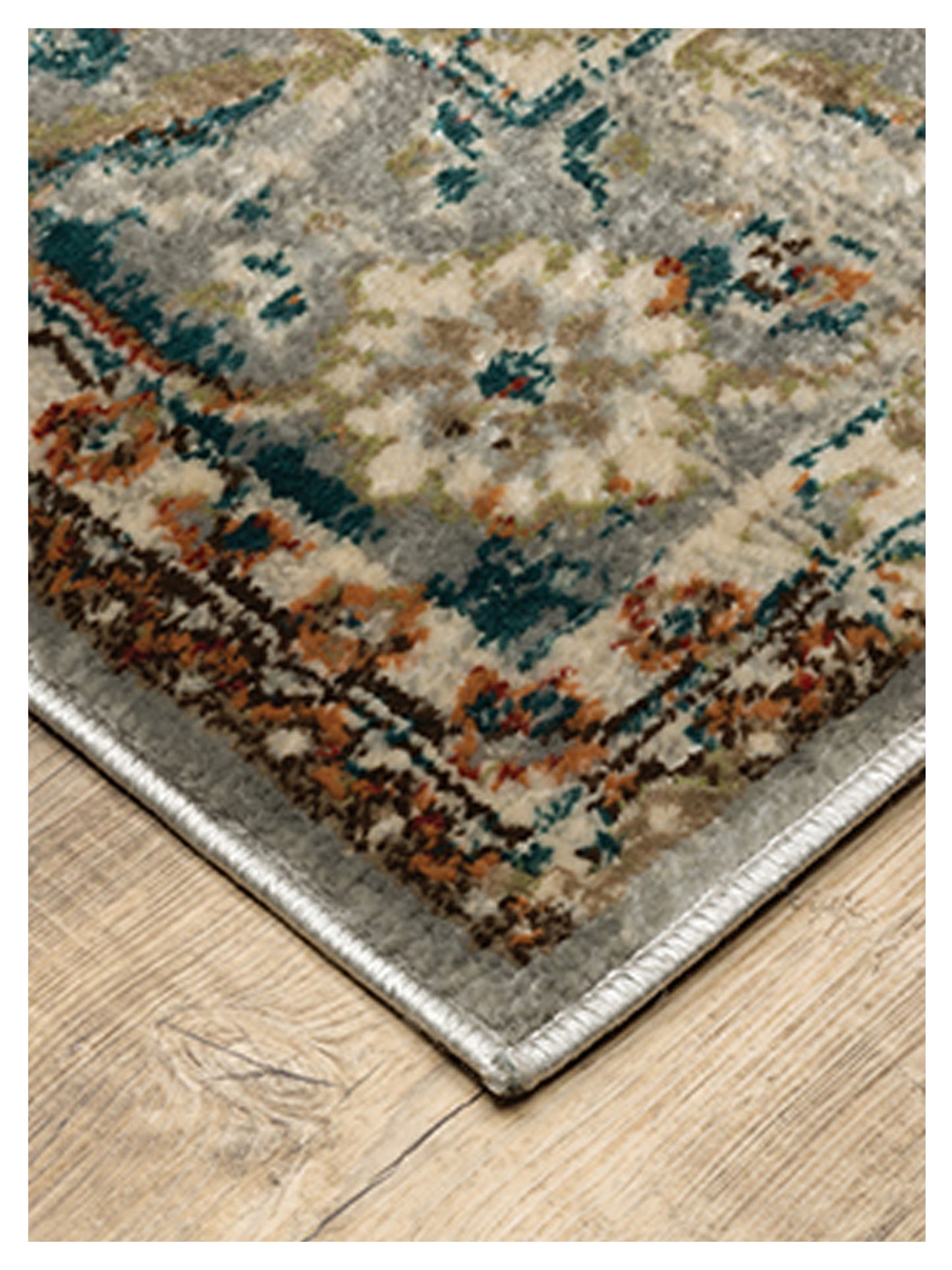 Oriental Weavers Juliette 205E3 Grey Rust Traditional Machinemade Rug