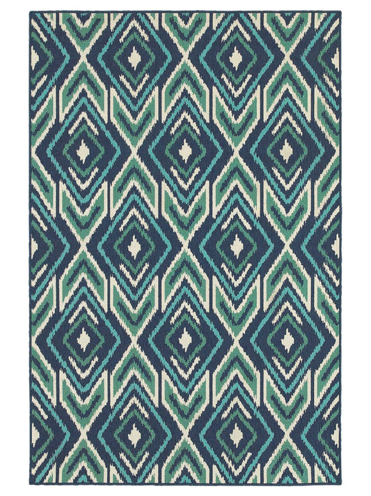 Oriental Weavers MERIDIAN 2209B Navy Outdoor Machinemade Rug