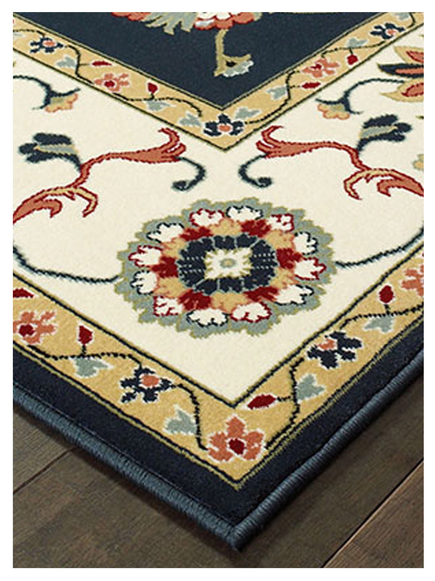 Oriental Weavers KASHAN 2336B Navy Ivory Traditional Machinemade Rug